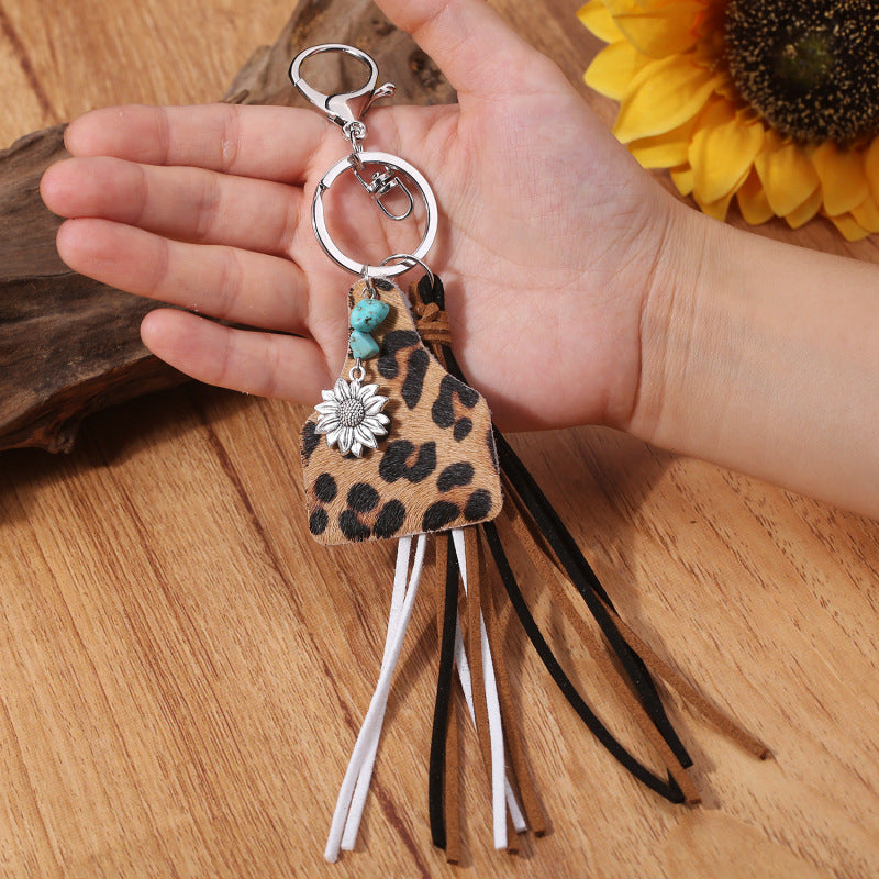 Turquoise Fringe Detail Key Chain